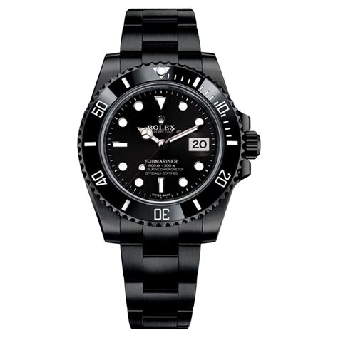 rolex full black watch|Rolex watch submariner black.